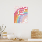 Vrede uit enkele cijfers Retro Rainbow Welkom Poster (Keuken)