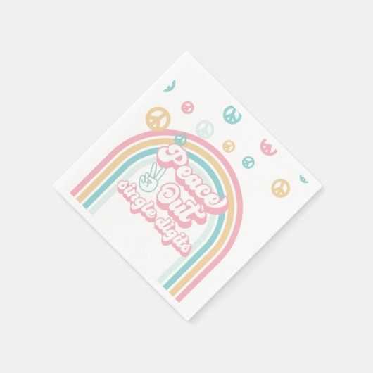 Vrede uit enkele cijfers retro zomer regenboog servet (Hoek)