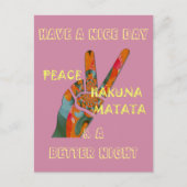 Vrede uit: Hakuna Matata Vibes Sign Briefkaart (Voorkant)