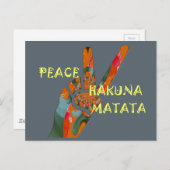 Vrede uit: Hakuna Matata Vibes Sign Briefkaart (Voorkant / Achterkant)