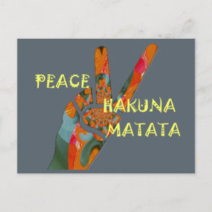 Vrede uit: Hakuna Matata Vibes Sign Briefkaart