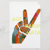 Vrede uit: Hakuna Matata Vibes Sign Briefpapier (Voorkant / Achterkant)