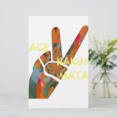 Vrede uit: Hakuna Matata Vibes Sign Briefpapier (Staand voorkant)