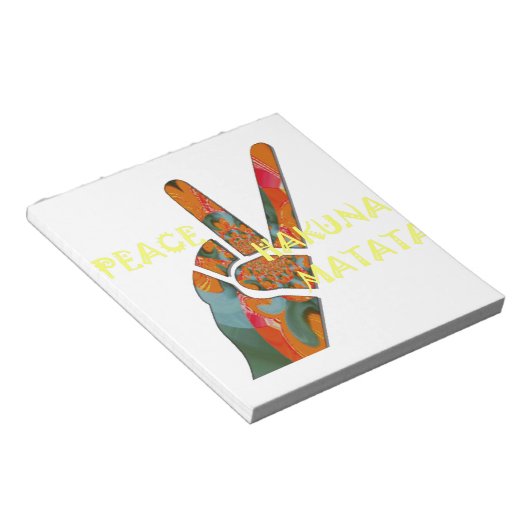 Vrede uit: Hakuna Matata Vibes Sign Notitieblok (Schuin)