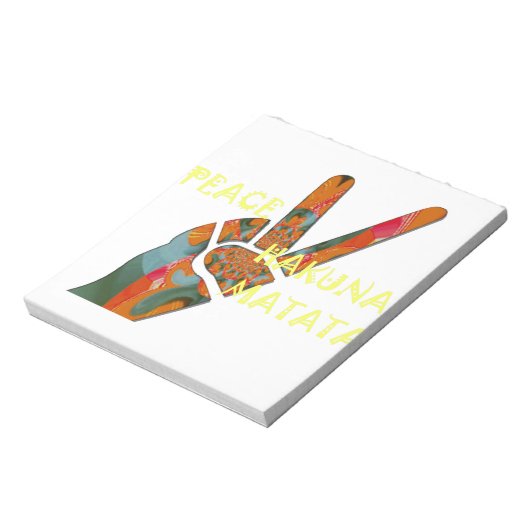 Vrede uit: Hakuna Matata Vibes Sign Notitieblok (Linkerzijde)