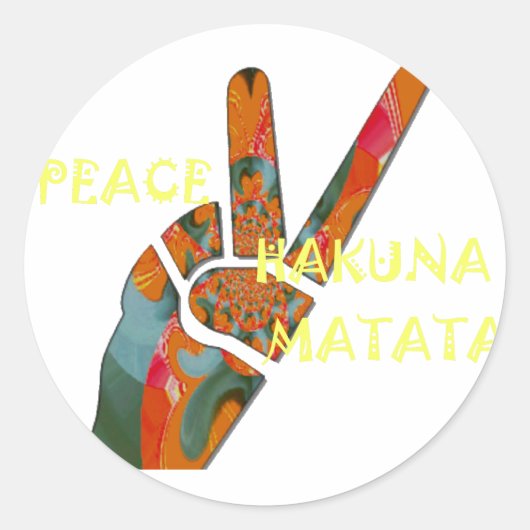 Vrede uit: Hakuna Matata Vibes Sign Ronde Sticker (Voorkant)