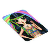 Vrede uit Hippie Girl Big Eyed Cutie Magneet (Rechterzijde)