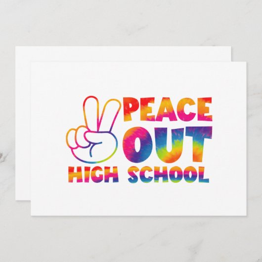 Vrede Uit Hoogste School Tie Dye Laatste Dag Van S Kaart (Voorkant / Achterkant)