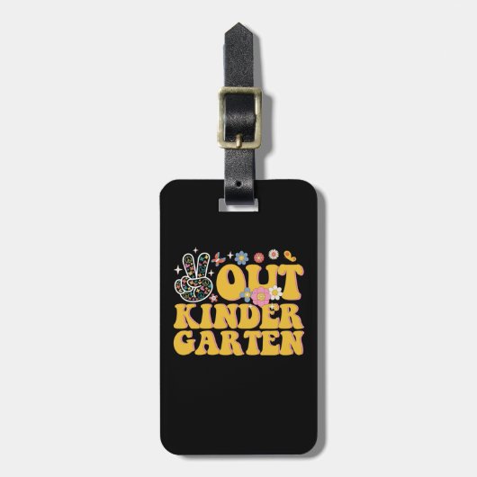 Vrede uit kleuterschool Groovy Laatste dag van de  Bagagelabel (Voorkant verticaal)