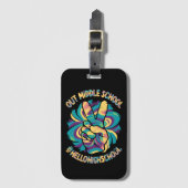 Vrede Uit Middel Hallo Hoge School Tie Dye Bagagelabel (Voorkant (verticaal))