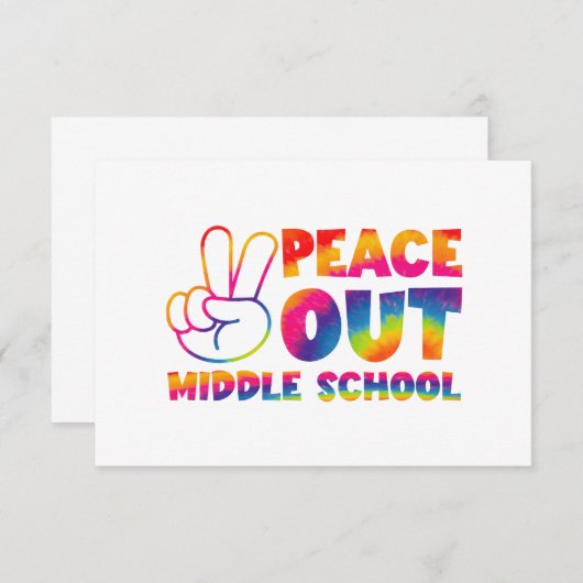 Vrede uit middelbare school das dye laatste dag va bedankkaart (Voorkant / Achterkant)