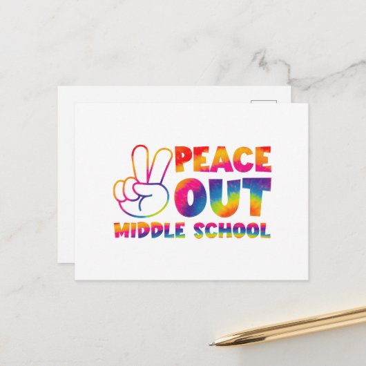 Vrede uit middelbare school das dye laatste dag va briefkaart (Voorkant / Achterkant in situ)