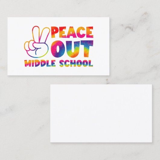 Vrede uit middelbare school das dye laatste dag va visitekaartje (Voorkant / Achterkant)