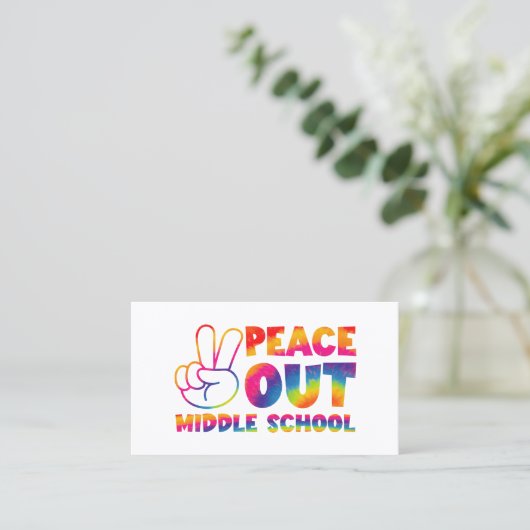 Vrede uit middelbare school das dye laatste dag va visitekaartje (Staand voorkant)