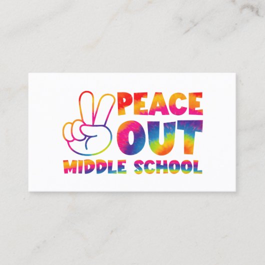 Vrede uit middelbare school das dye laatste dag va visitekaartje (Voorkant)