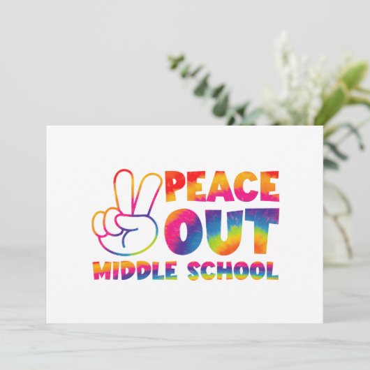 Vrede Uit Middelbare School Tie Dye Laatste Dag Va Kaart (Staand voorkant)