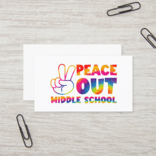 Vrede Uit Middelbare School Tie Dye Laatste Dag Va Visitekaartje