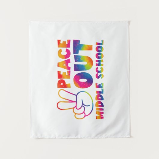 Vrede Uit Middelbare School Tie Dye Laatste Dag Va Wandkleed (Voorkant)