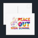 Vrede uit middelbare schooltijd verf laatste dag v briefkaart<br><div class="desc">Vrede uit middelbare schooltijd verf laatste dag van de school</div>