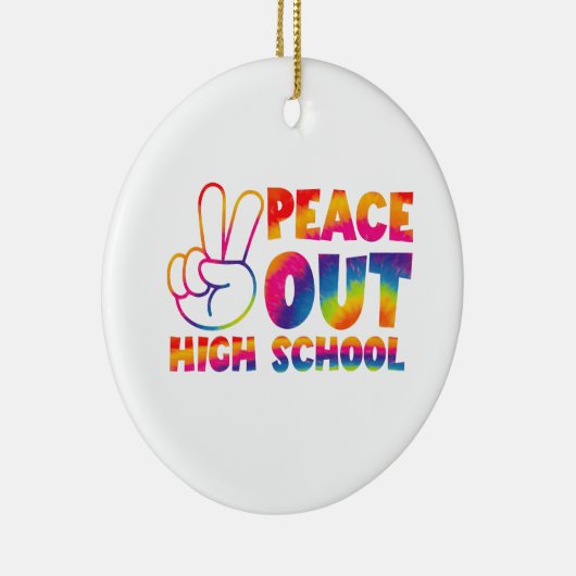 Vrede uit middelbare schooltijd verf laatste dag v keramisch ornament (Rechts)