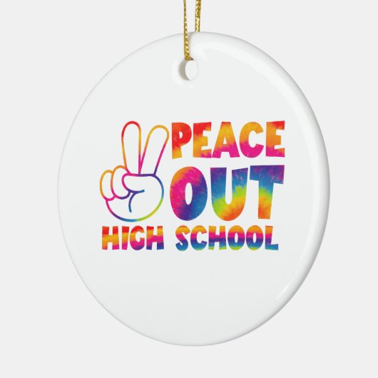 Vrede uit middelbare schooltijd verf laatste dag v keramisch ornament (Links)