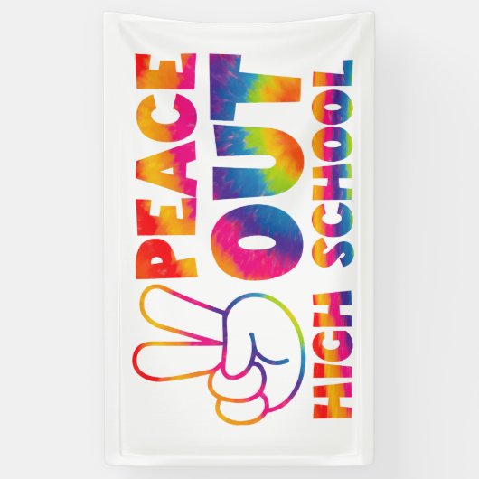 Vrede uit middelbare schooltijd verf laatste dag v spandoek (Verticaal)