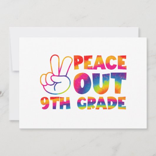 Vrede uit negende klas Tie Dye laatste dag 9e klas Aankondiging (Voorkant)
