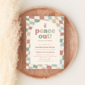 Vrede uit Retro Groovy 70s Graduation Party Kaart