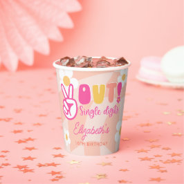 Vrede uit Single Cijfers Meisjes 10e Verjaardagsfe Papieren Bekers