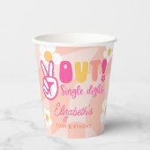 Vrede uit Single Cijfers Meisjes 10e Verjaardagsfe Papieren Bekers (Voorkant)