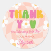 Vrede uit Single Cijfers Meisjes 10e Verjaardagsfe Ronde Sticker (Voorkant)