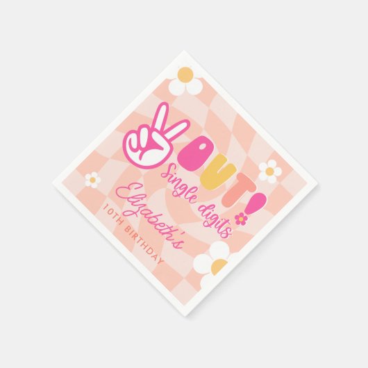 Vrede uit Single Cijfers Meisjes 10e Verjaardagsfe Servet (Hoek)