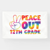 Vrede Uit Twaalfde Grade Tie Dye 12e Grade Spandoek (Horizontaal)