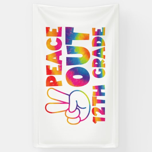 Vrede Uit Twaalfde Grade Tie Dye 12e Grade Spandoek (Verticaal)