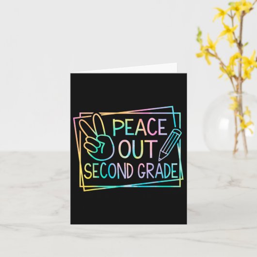 vrede uit tweede klas laatste dag van school zomer kaart (Gele Bloem)