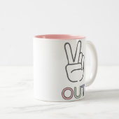 Vrede uit tweekleurige koffiemok (Voorkant rechts)