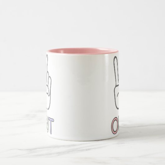 Vrede uit tweekleurige koffiemok (Center)