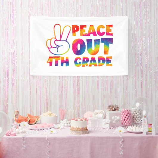 Vrede Uit Vierde Grade Tie Dye Laatste Dag 4e Grad Spandoek (Feest)