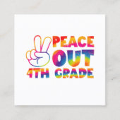 Vrede Uit Vierde Grade Tie Dye Laatste Dag 4e Grad Vierkante Visitekaartje (Voorkant)