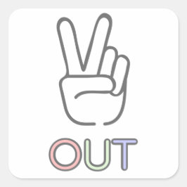 Vrede uit vierkante sticker