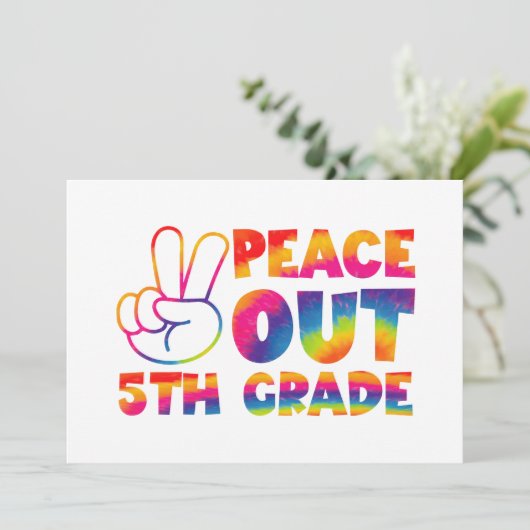 Vrede Uit Vijfde Grade Tie Dye Laatste Dag 5e Grad Bedankkaart (Staand voorkant)