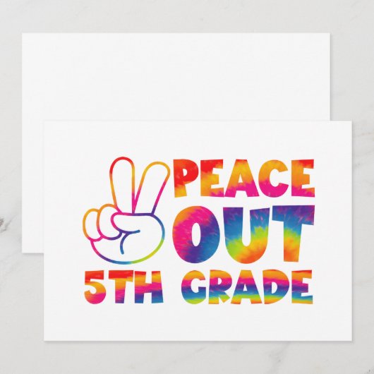 Vrede Uit Vijfde Grade Tie Dye Laatste Dag 5e Grad Bedankkaart (Voorkant / Achterkant)