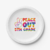 Vrede Uit Vijfde Grade Tie Dye Laatste Dag 5e Grad Papieren Bordje (Voorkant)