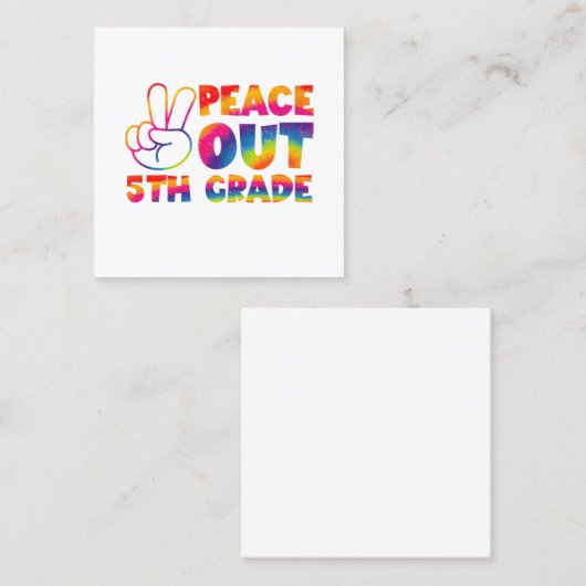 Vrede Uit Vijfde Grade Tie Dye Laatste Dag 5e Grad Vierkante Visitekaartje (Voorkant / Achterkant)