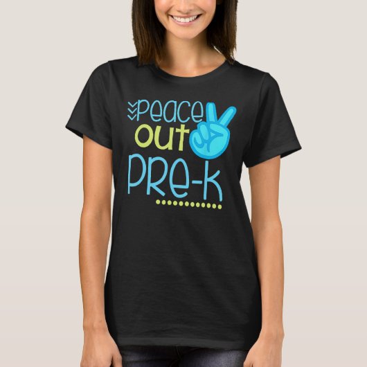 Vrede uit voor het einde van het schooljaar leraar t-shirt (Voorkant)