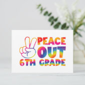 Vrede Uit Zesde Grade Tie Dye Laatste Dag 6e Grade Bedankkaart (Staand voorkant)