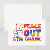 Vrede Uit Zesde Grade Tie Dye Laatste Dag 6e Grade Bedankkaart (Voorkant / Achterkant)