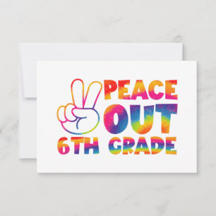 Vrede Uit Zesde Grade Tie Dye Laatste Dag 6e Grade Bedankkaart