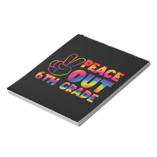 Vrede Uit Zesde Grade Tie Dye Laatste Dag 6e Grade Notitieblok