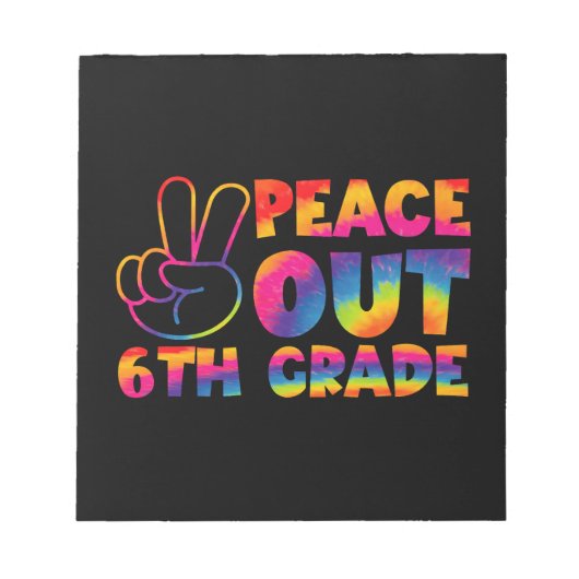 Vrede Uit Zesde Grade Tie Dye Laatste Dag 6e Grade Notitieblok (Voorkant)